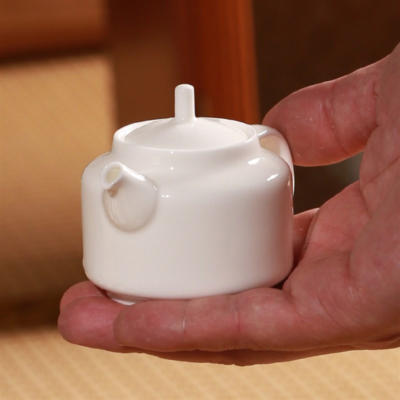 潮州超薄胎骨瓷中式茶壶透光纯白色冲茶单壶家用功夫茶陶瓷壶茶具