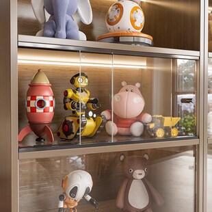 亚克力柜门定制书柜子手办展示柜加装自装防尘隔挡板透明有机玻璃