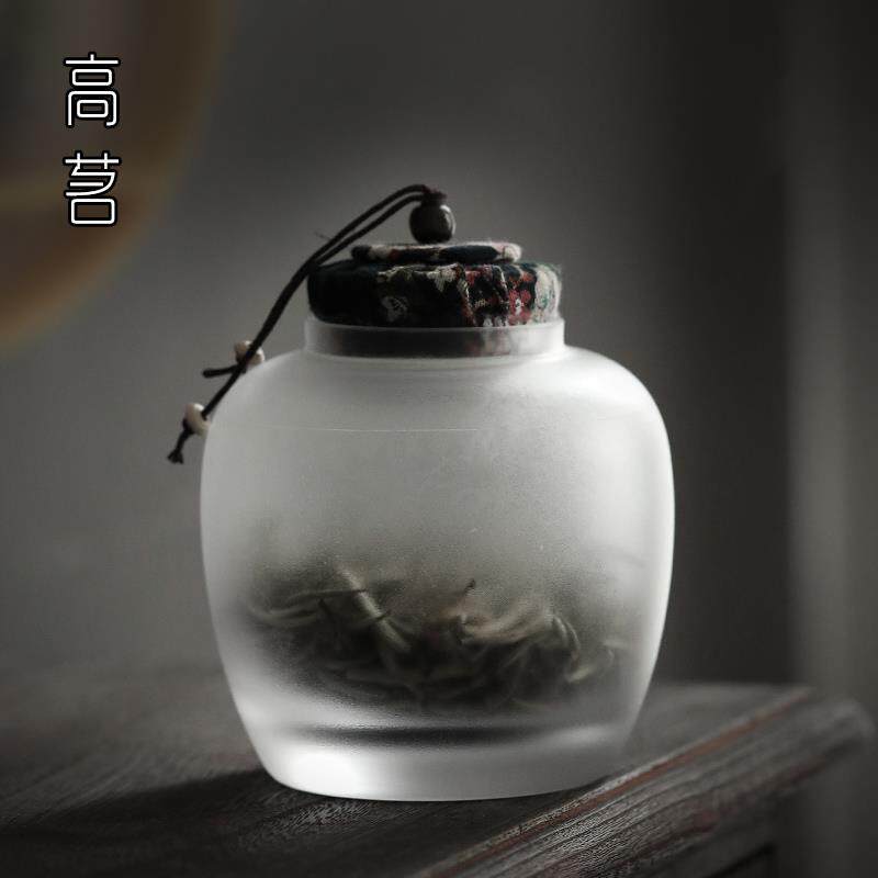 日式玻璃茶叶罐茶叶收纳密封储存罐小罐子小号装普洱茶茶罐花茶罐