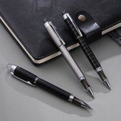 金属签字笔高档商务男士 旋转办公送礼刻字定制碳素中性宝珠笔 个性