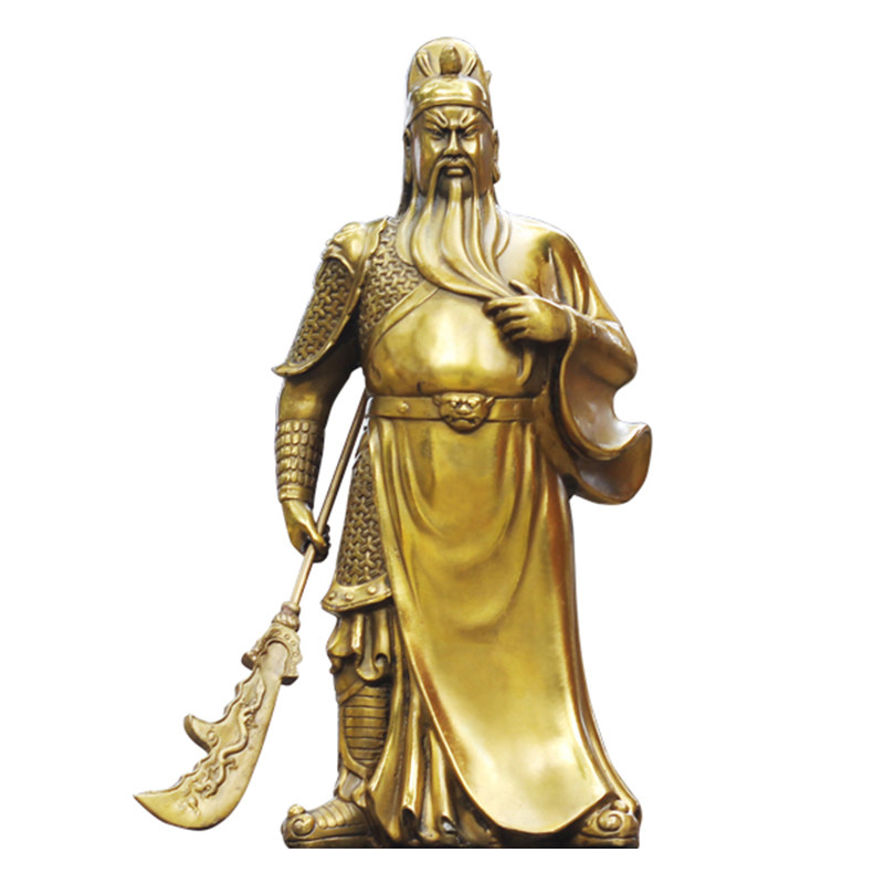 关公铜像关二爷摆件纯铜武财神佛像客厅供奉神像关公像开业特大号