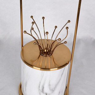 家居精美摆件大理石纹饰品盒铁艺摆件电镀拉丝防锈防潮金属摆件