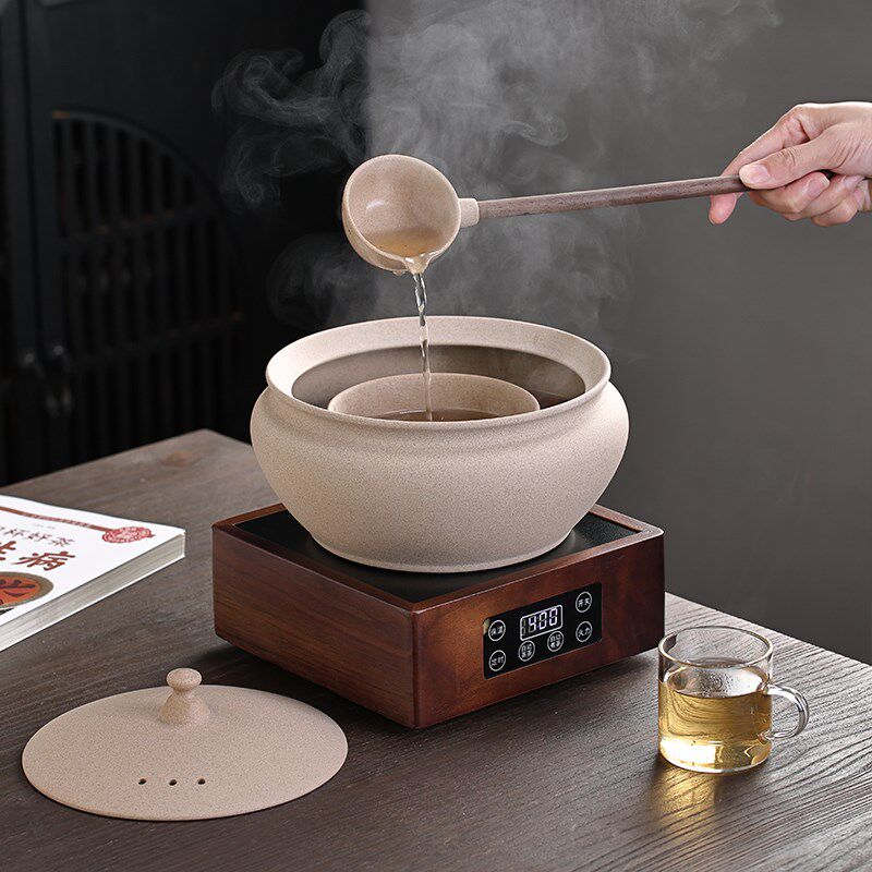 粗陶煮茶壶土陶煮茶罐大容量陶壶围炉煮茶器煮茶壶高档煮茶炉新款