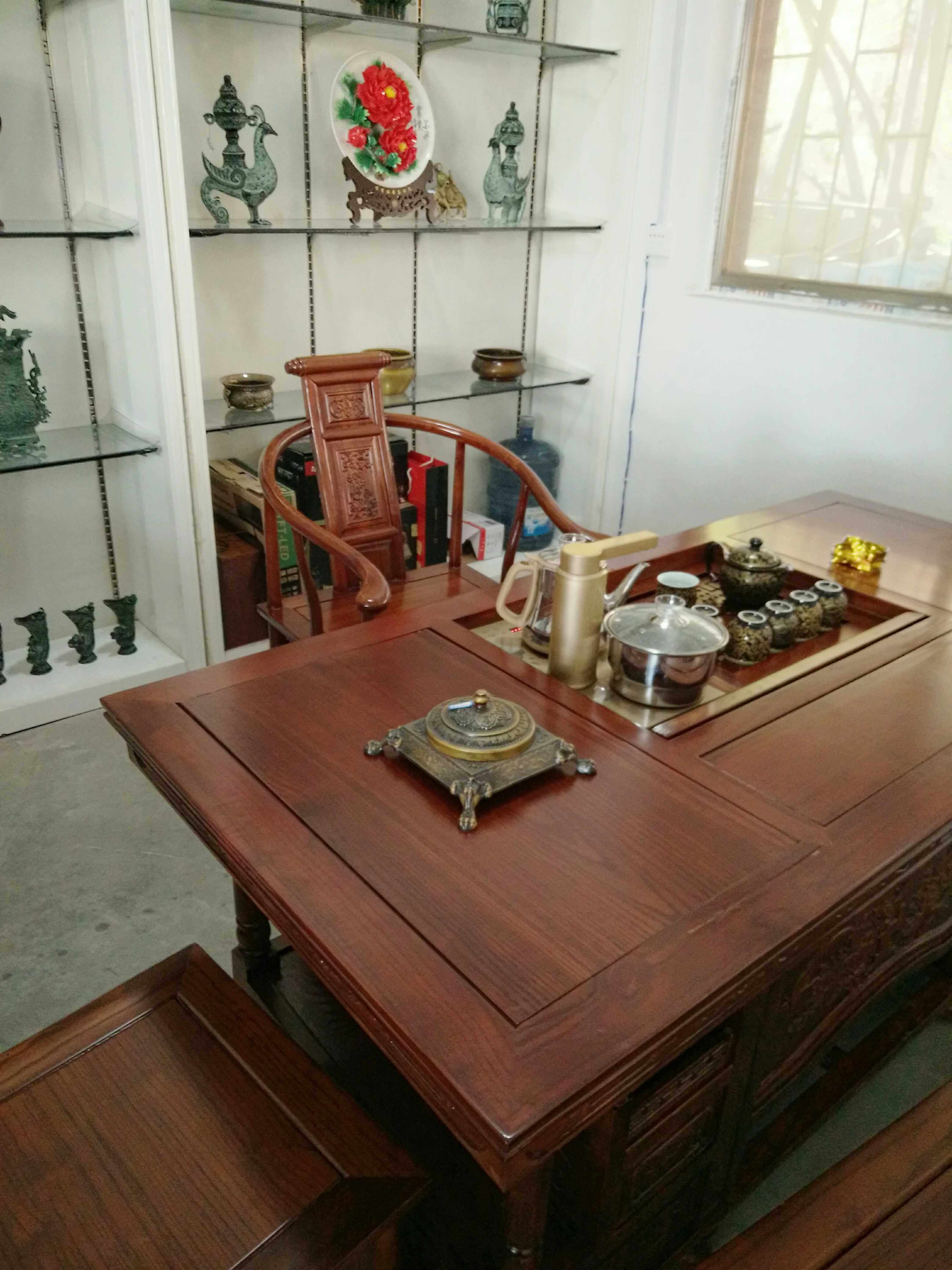 家具办公室茶台 高大上仿古中式纯铜烟灰缸摆件 商务简约紫器铜莱