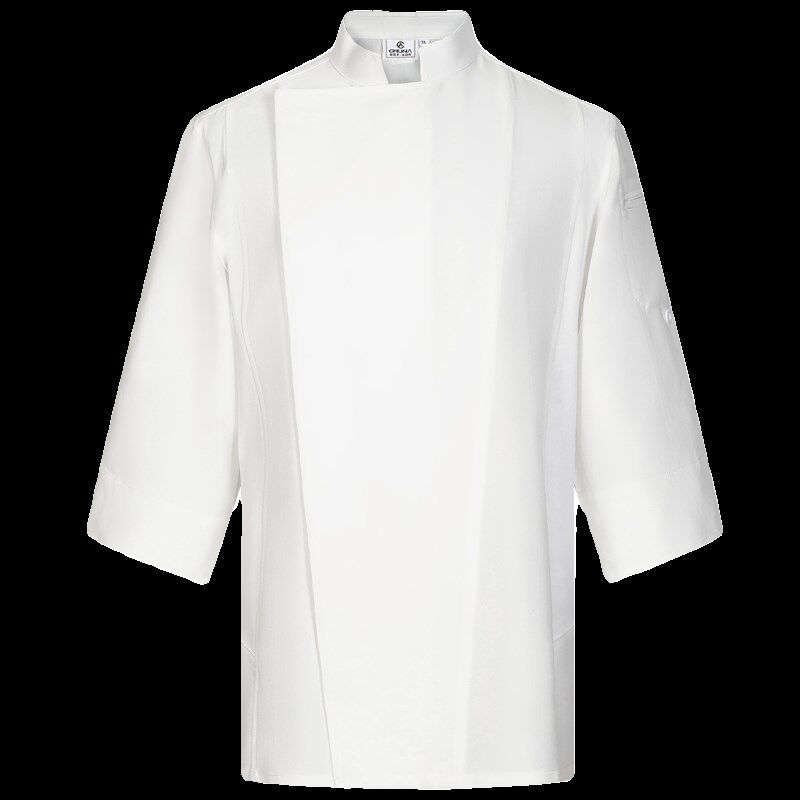 饭店高端餐厅厨师长工作服七分袖透气网酒店行政总厨白色工装定制