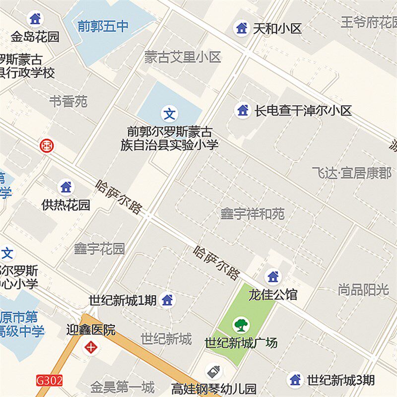 2024新款松原市城区地图办公室挂图高清防水墙壁装饰实物推荐定制