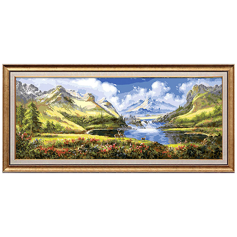 数字油画diy填充大尺寸客厅填色油彩画 手绘手工自油自画 招财宝