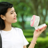 加湿器带小风扇静音办公室桌面上充电可携式 喷雾风扇空调可拆洗