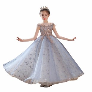 儿童礼服公主裙女童钢琴演出服装洋气花童蓬蓬纱小主持人晚礼服