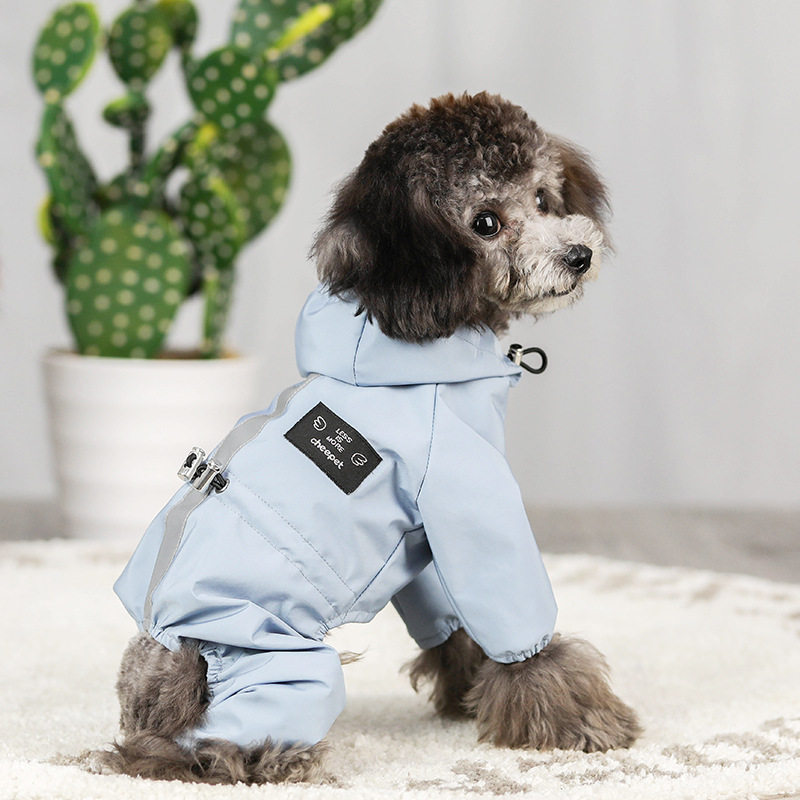 小狗狗防水透气反光雨衣宠物四脚泰迪雨披衣服小型中型犬比熊博美