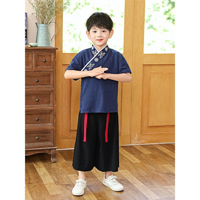 儿童改良汉服春秋季古装中国风宝宝国学少爷演出服男女童唐装套装,童装/婴儿装/亲子装,汉服,淘宝优惠券,粉丝福利购,淘宝优惠卷