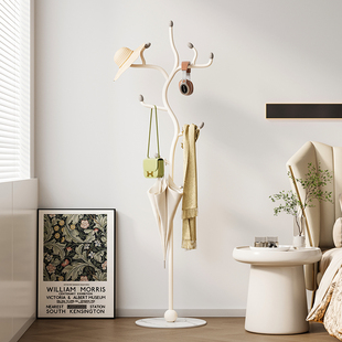 法式衣帽架落地卧室床头边晚上放衣服神器创意奶油风挂衣架子家用