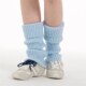 百搭保暖秋冬针织小腿袜 feytiy 奶蓝色袜套 叠搭毛线堆堆腿套女
