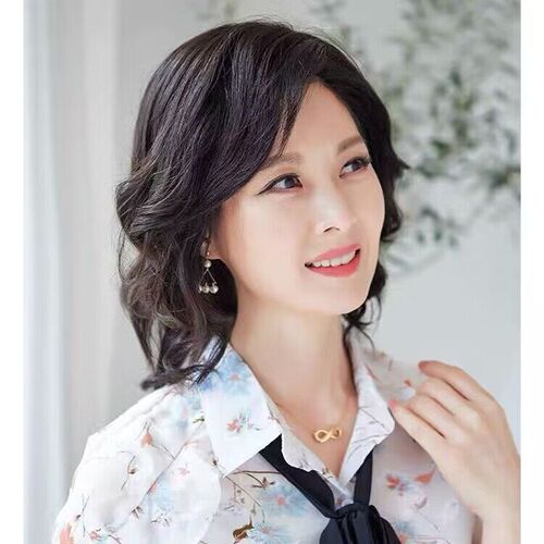中老年假发中长发大波浪中长卷发真人发丝中老年女士妈妈发型自然