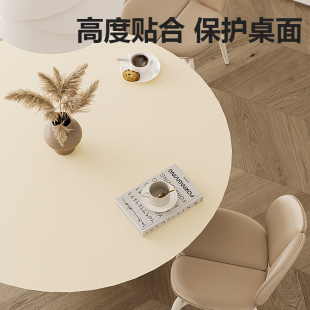 圆形餐桌垫防水防油防烫免洗皮革圆桌垫轻奢高级感定制餐桌布家用