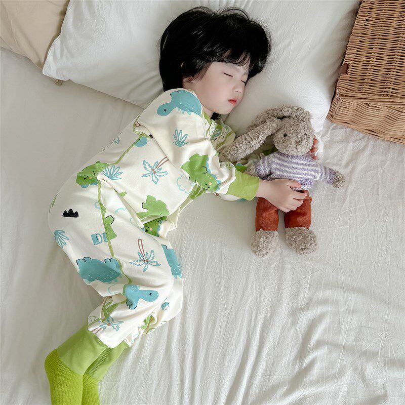 宝宝睡衣春秋款a类纯棉儿童连体睡衣中大童男女童连身衣婴儿睡袋
