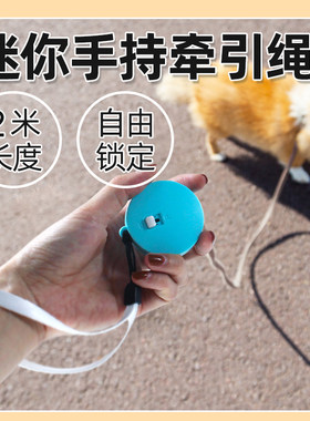 宠物狗狗牵引绳自动伸缩迷你遛狗绳链子幼小型犬泰迪宠物用品粉色