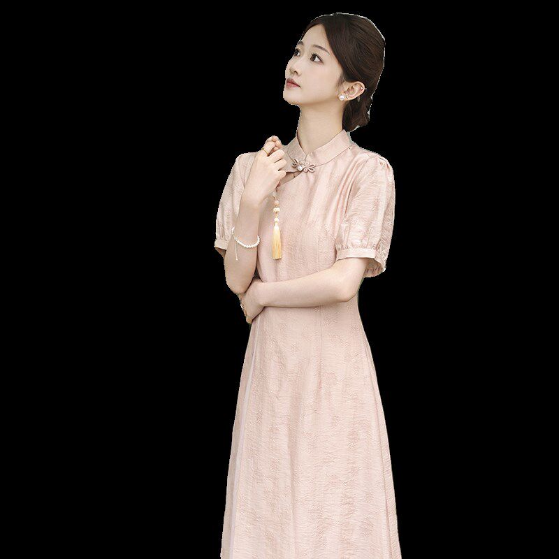 新中式女装国风连衣裙女夏季高级感少女改良版旗袍年轻款日常可穿