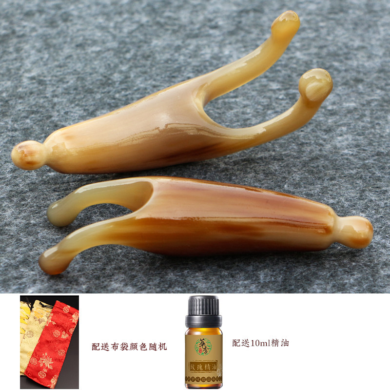 1根装牛角美鼻器鼻刮搓耳朵家用按摩颈椎肩颈疏通拨筋棒11-12CM
