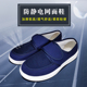 包邮 防静电鞋 PU软底加厚蓝白皮革网面魔术贴透气无尘洁净男女工作
