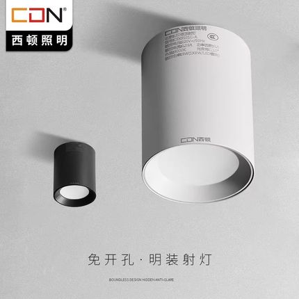 西顿照明LED免开孔明装吸顶筒灯客厅走廊过道天花灯CEX9101C-A