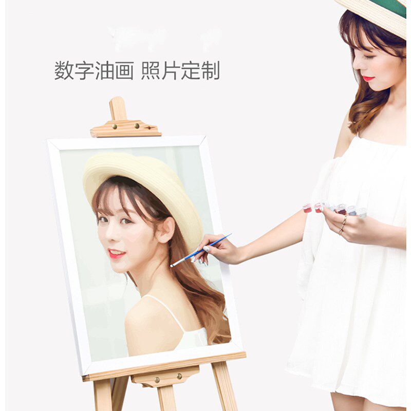照片来图定制diy数字油画手绘涂色宠物人物风景正方形填充油彩画