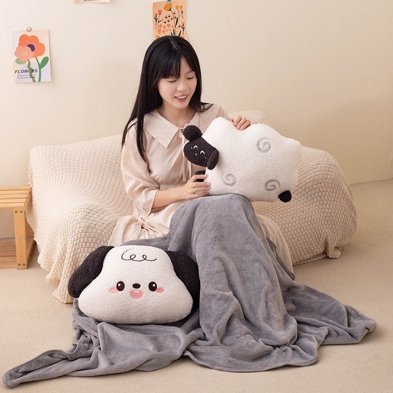 卡通抱枕被子两用午睡毯子空调被珊瑚绒二合一办公室汽车车载靠垫,居家布艺,抱枕被,淘宝优惠券,粉丝福利购,淘宝优惠卷