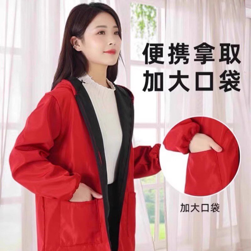 2024新款罩衣女冬季加绒加厚短款外套长袖围裙防油污厨房工作服男