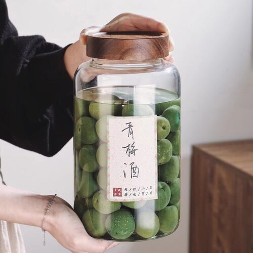大号青梅泡酒玻璃瓶广口密封罐荔枝酒瓶自酿酒罐果酒发酵酒桶酒坛