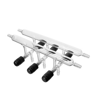 翌哲 单排双排管真空气体分配器玻璃四氟真空节阀门活塞3/4/5/6路