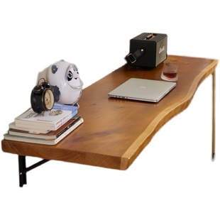 墙上壁挂式原木电脑桌书桌悬挂桌餐桌墙壁家用桌板折叠吧台挂墙桌