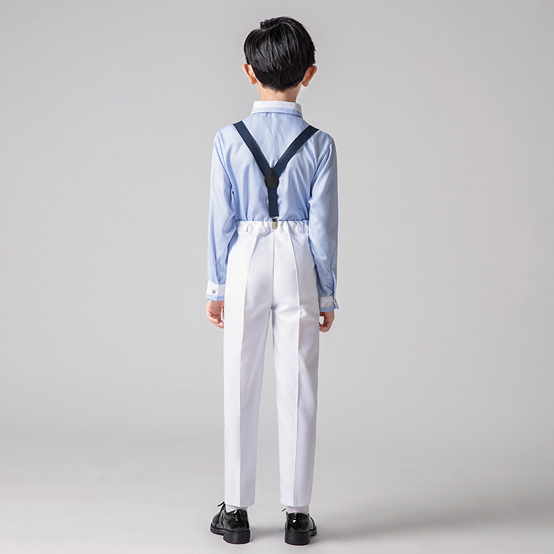 儿童礼服套装小男孩表演主持人花童背带裤男童钢琴合唱演出服装夏