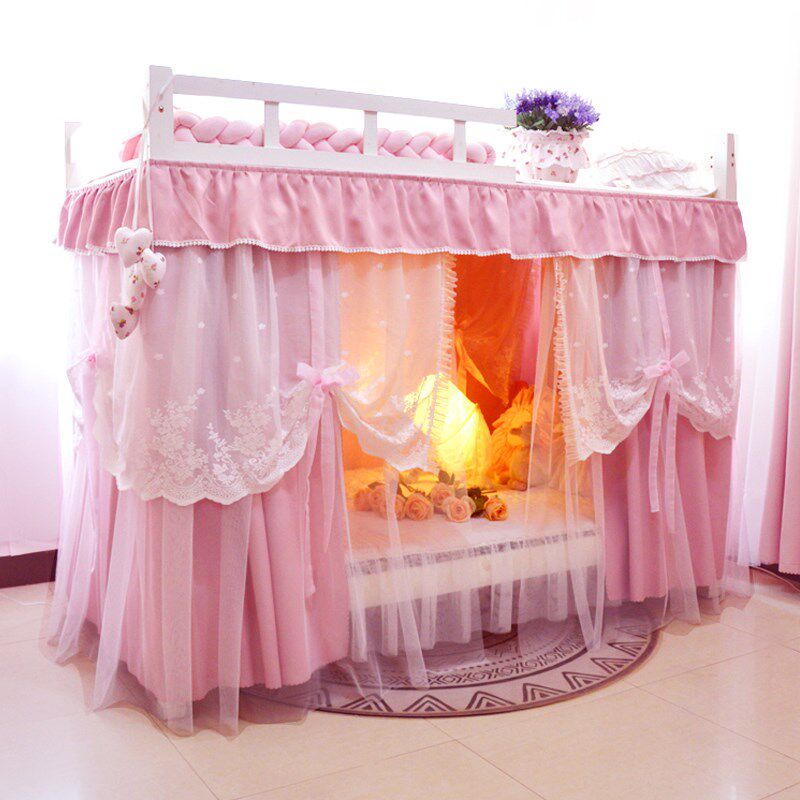 奈奈姐大学女生宿舍床帘下铺滑轨遮光学生寝室床围蚊帐床幔子母床