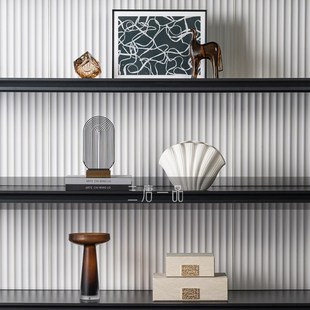 意式极简客厅电视壁龛餐边柜开放格摆件高档酒店别墅卧室书柜软装