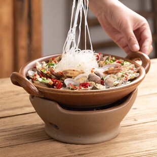 实用明火双耳干锅酒精炉陶制干锅小火锅酒店餐饮家用干烧不炸裂