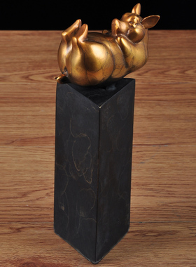 铜猪摆件家居客厅玄关工艺礼品摆饰创意生肖属猪生日礼品办公室装