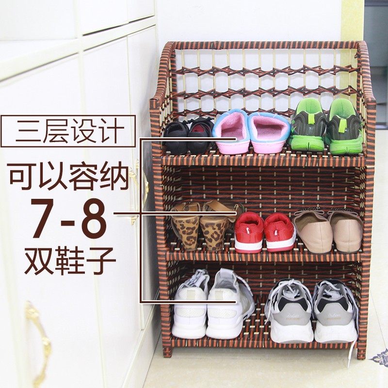 藤编鞋柜鞋架简易实木玩具收纳置物架进门门厅门口多层田园可定制,住宅家具,鞋架,淘宝优惠券,粉丝福利购,淘宝优惠卷