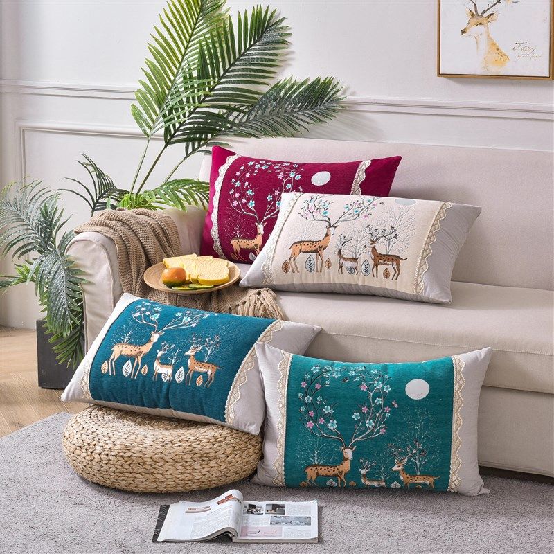 简约风大号加厚雪尼尔长方形抱枕套沙发卧室床头靠垫定做含芯6080,居家布艺,靠垫/抱枕,淘宝优惠券,粉丝福利购,淘宝优惠卷