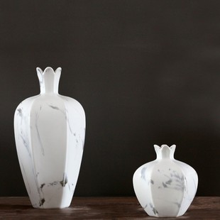 中式家居样板房软装饰石榴仿真花干花桌面博古架陶瓷花瓶花器摆件