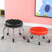 小凳子家用美缝凳子滑轮矮凳儿童带娃学步凳旋转美甲修脚矮凳圆凳