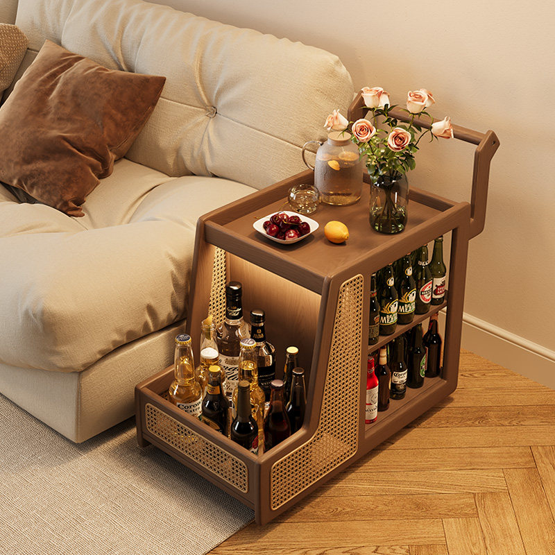 实木角几中古小推车茶几复古可移动边几桌带轮客厅家用沙发侧边柜,住宅家具,角几/边几,淘宝优惠券,粉丝福利购,淘宝优惠卷