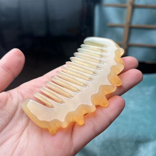 天然羊角梳比牛角梳耐用海参钉按摩便携粗齿女士防脱发多功能