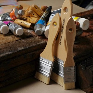 德国DaVinci达芬奇进口油画刷猪鬃毛斜锋画笔丙烯刷子短锋背景刷