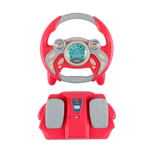 益智模拟方向盘玩具 副驾驶2.4G遥控带脚踏板吸盘电动汽车方向盘