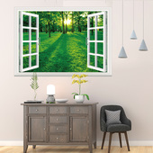 立体仿真窗户贴纸护眼墙贴画假窗户风景贴画自粘壁纸装 饰墙贴墙纸