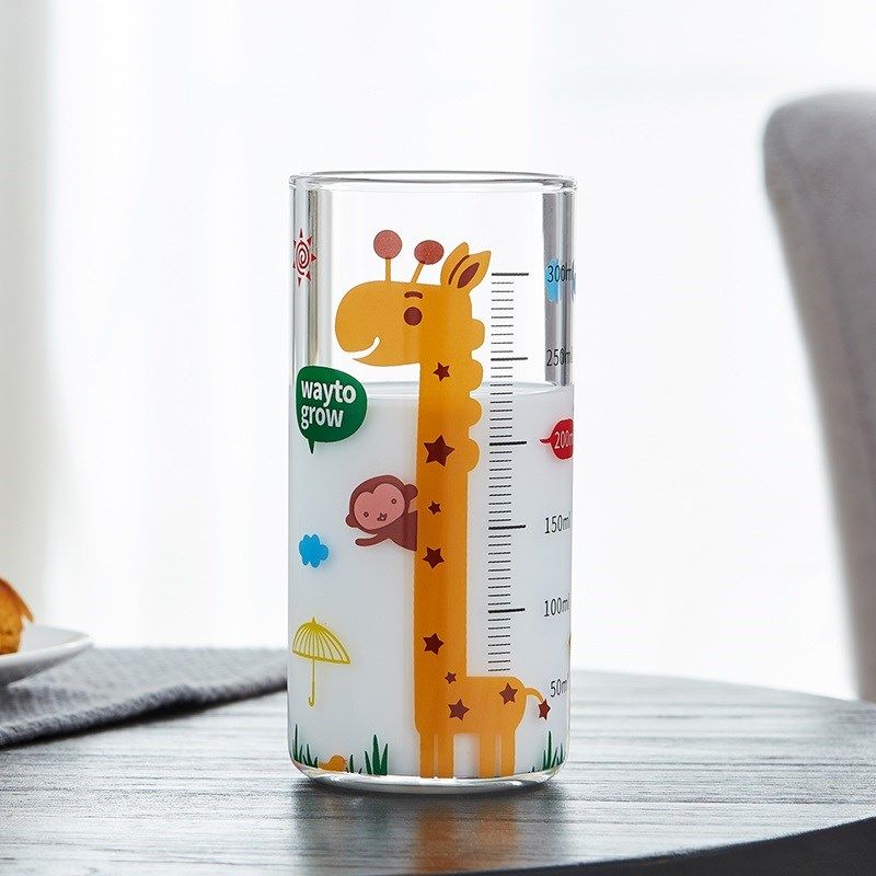 玻璃杯牛奶杯儿童带刻度微波炉可加热吸管杯早餐喝奶杯奶粉杯大人