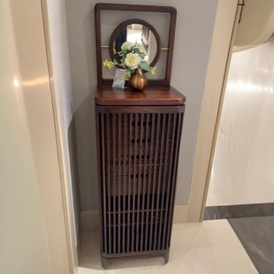 新中式乌金木斗柜简约禅意客厅收纳柜卧室大容量储物柜家用柜子