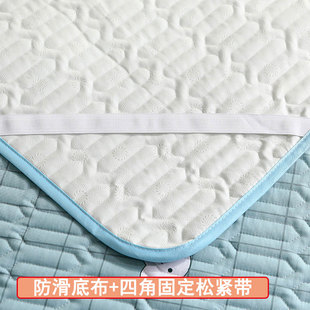纯棉防水隔尿床垫全棉夹棉床护垫儿童老人尿失禁水洗防滑固定软垫