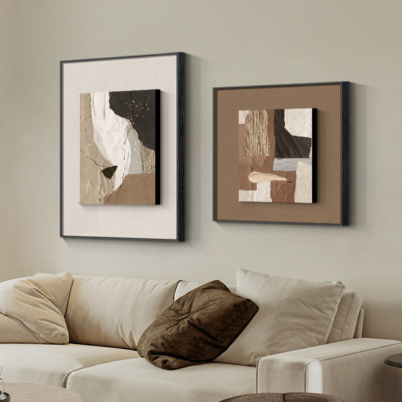 客厅装饰画侘寂风立体砂岩挂画高级感抽象沙发背景墙艺术壁画新款,家居饰品,现代装饰画,淘宝优惠券,粉丝福利购,淘宝优惠卷