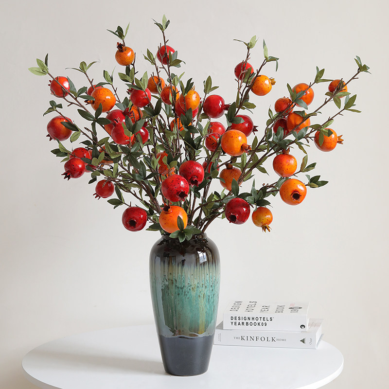 高档仿真石榴果仿真花假花插花果树枝干花客厅装饰品柿子摆件如意,家居饰品,仿真花/假花,淘宝优惠券,粉丝福利购,淘宝优惠卷